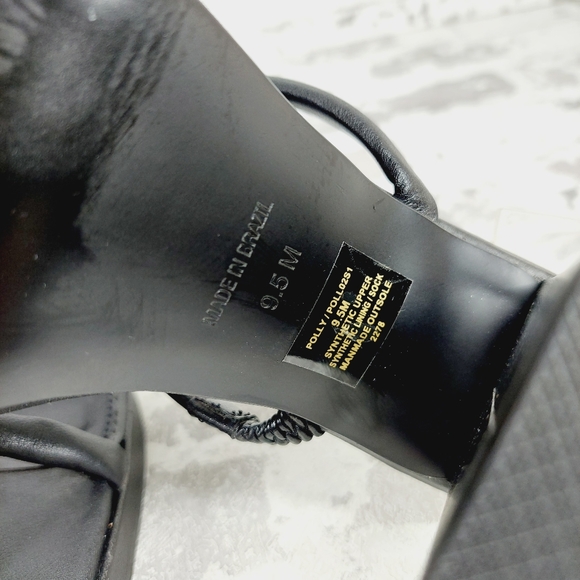 New Steve Madden Polly Black Slip On Platform Heeled Sandal O700 - Picture 9 of 11